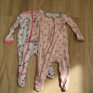 Kids One Piece Pajamas - Pink and Gray